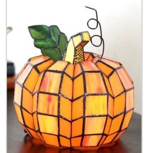 NWOT Pumpkin Stained Glass Accent Lamp 🎃